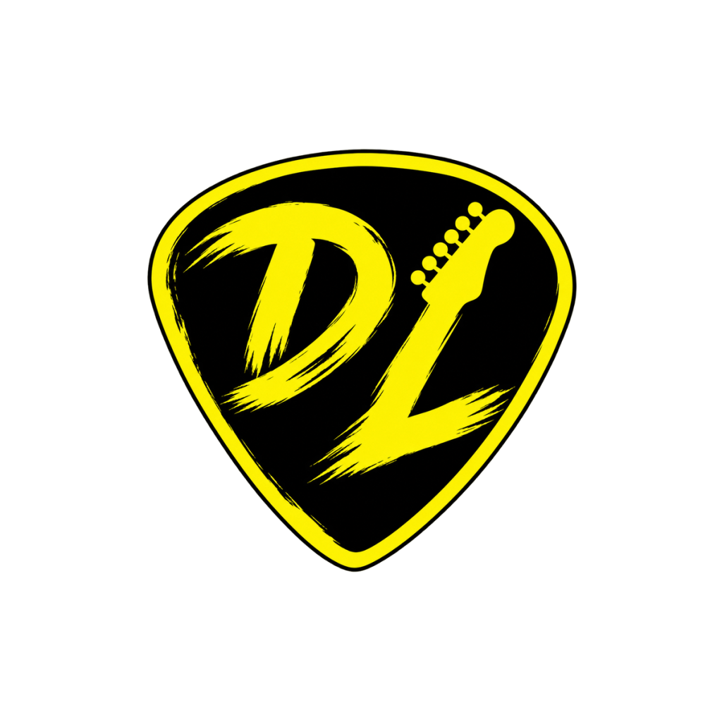 Médiator DL noir à contour jaune